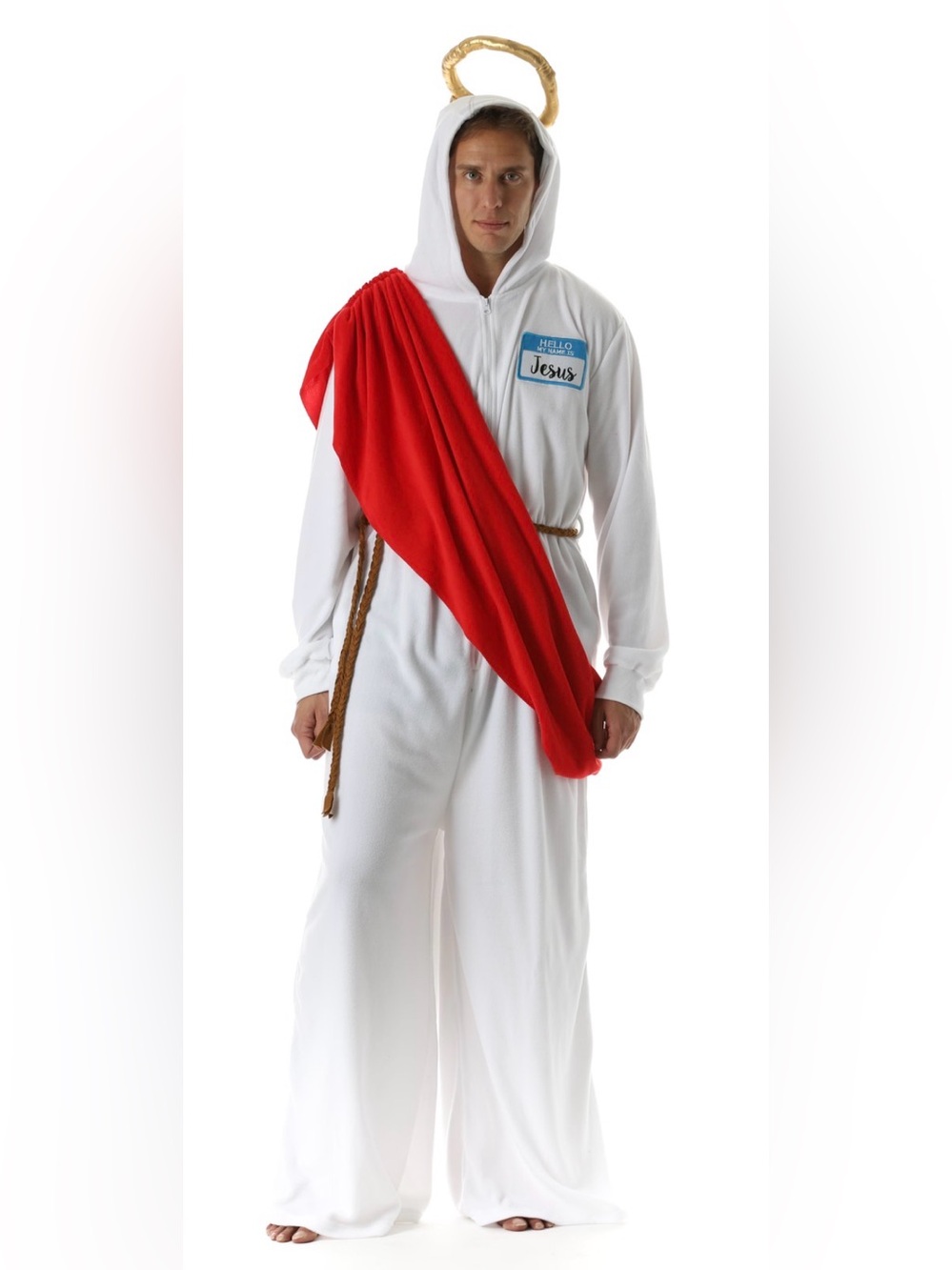 Men's Adult Holiday Jesus Micro-fleece Onsie Jumpsuit / One-Piece Pajamas